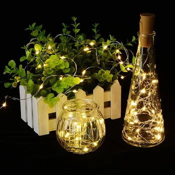 

10 Leds Glass Wine Solar LED String Light Cork Shaped Wine Bottle Stopper Light Lamp for Holiday Christmas Party Decoration