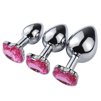New Butt Plug Metal Crystal Jewelry Cat Face Butt Plug Stimulator Sex Toys Dildo Anal Plug Gay Anal Beads For Adult Game 3