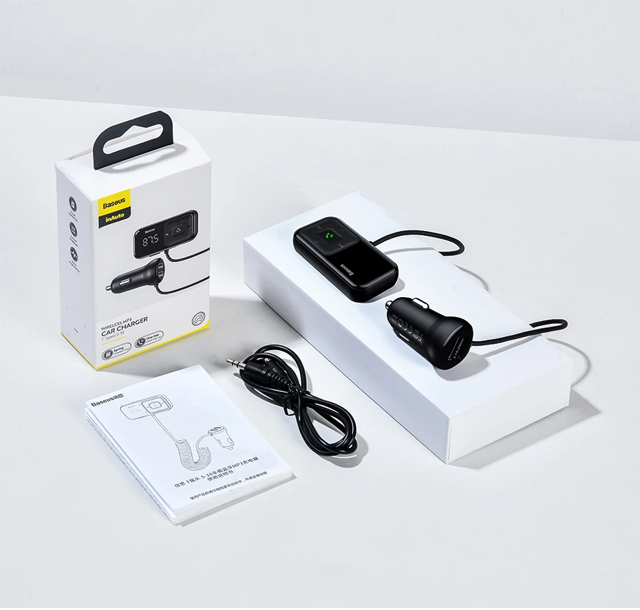 Carregador de Carro sem Fio Baseus Transmissor Carro Bluetooth 5.0 Rádio Modulador Kit 3.1a Usb Aux Áudio Mp3 Player fm 21 de carro sem fio aux áudio mp3 player