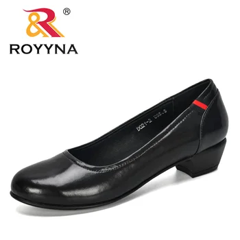 

ROYYNA 2019 New Designers Microfiber Shallow Women Shoes Office Working Wedding Party Shoes Ladies Low Heels Pumps Comfortable