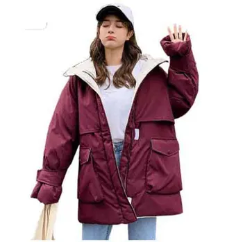 

2019 Long Parkas Winter Jacket Women Hooded Windproof Military Clothing Female Big Pocket Thicken Winter Coat Women