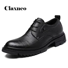 CLAXNEO/мужские оксфорды из натуральной кожи; коллекция года; сезон весна; Мужские модельные туфли; высокие мужские туфли в стиле дерби; Брендовая обувь; большие размеры