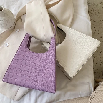 

Vintage Women Handbag Retro Alligator Subaxillary Bag 2020 Leather Small Triangle Handbags Female Luxury Crocodile Shoulder Bag