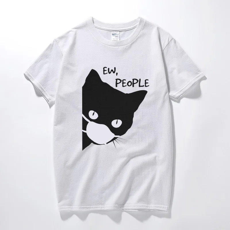 Black Cat Face EW PEOPLE Funny T-Shirt For Cat Lover Men's T-shirt Cottonl Tee Black Cat Face EW PEOPLE Funny T-Shirt For Cat Lover Men's T-shirt Cottonl Tee