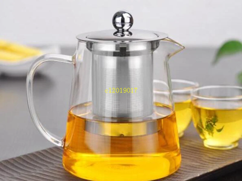 550 мл Прозрачный термостойкий стеклянный чайник с Infuser Фильтр банка для чая, дома, офиса, чая, кофе инструменты
