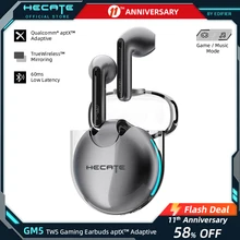 Hecate gm5 tws gaming earbuds qualcomm aptx bluetooth 5.2 baixa latência 40h tempo de reprodução verdadeiro fone de ouvido sem fio do jogo por edifier