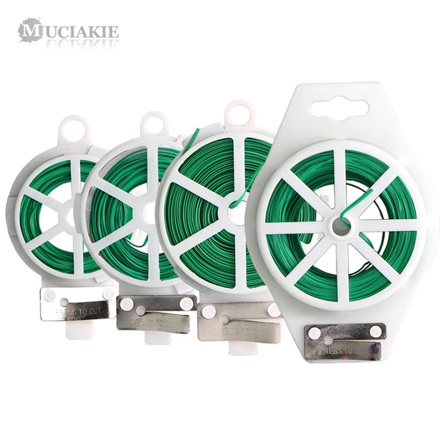 Muciakie 1Pc Garden Twist Tie Újrahasznosítható, Zöld Bevonattal Ellátott Húr Vágó, Erős Növényi Csavarral Kötött Kertészet Zöldség Oltó Rögzítő - Image 2