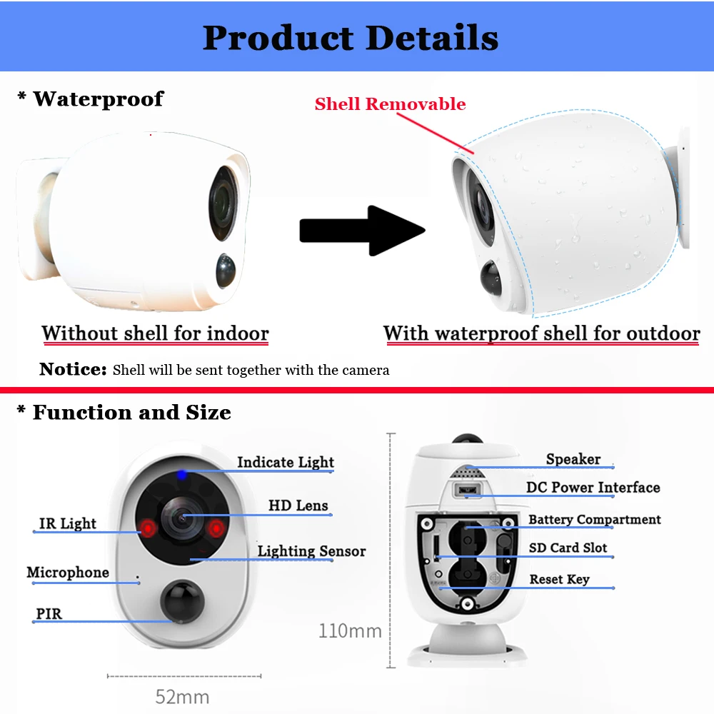 CTVMAN 1080P батарея камера безопасности wifi ip-камера батарея Водонепроницаемая 2MP батарея камера датчик движения Облачное хранилище