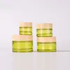 50pcs 10-50G Olive Green Mini Glass Empty Jar Pot Cosmetic Makeup Inner Lid Face Cream Lip Balm Container My Refillable Bottles 5