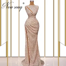 

Customized Long Mermaid Celebrity Dresses Robe De Soiree 2022 Formal Prom Dress Dubai Couture Prom Dress Pink Beads Evening Wear