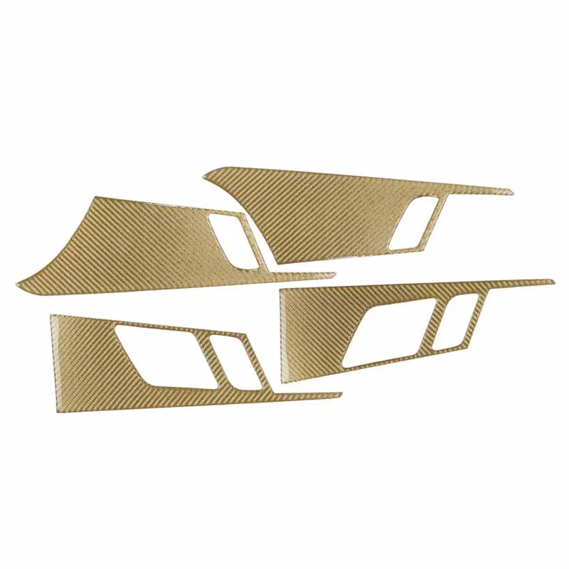 Gold Высокое качество 4 шт./1 комплект углеродного волокна салона украшение для дверной ручки Стикеры для Audi A4L A5 аксессуары для стайлинга автомобилей - Название цвета: Gold