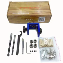 Деревообрабатывающий сверлильный направляющий набор локатор деревообрабатывающий Карманный Дырокол фиксирующие тиски джиг комплект+ шаг сверлильный Бит деревянные инструменты набор