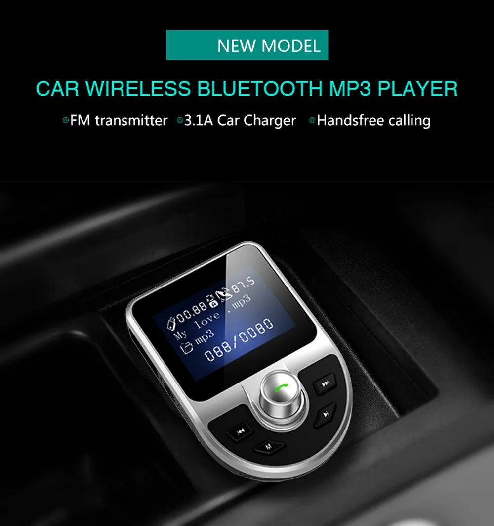 Автомобильный bluetooth MP3-плеер fm-передатчик Bluetooth Автомобильный fm-передатчик беспроводной радио адаптер USB зарядное устройство MP3-плеер Hands-free
