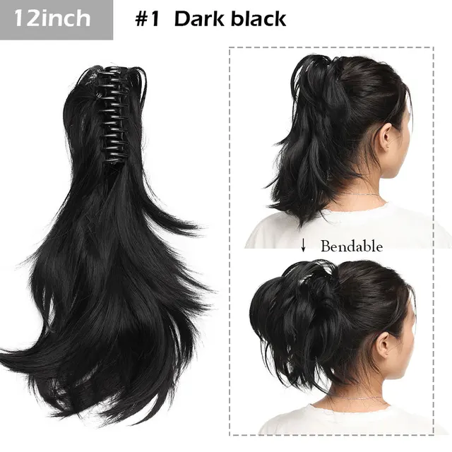 S-noilite Syntheitc Big Grab Ponytail Hair Extension Claw Clip In Ponytail Extension Hair Fake Hairpiece For Women Daily Party 12-1322