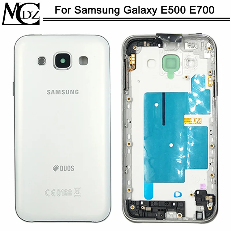 E5 крышка батареи для samsung Galaxy Grand DUOS E5 E500F/E7 E700 задняя крышка задняя пластиковая дверь полный корпус Чехол часть