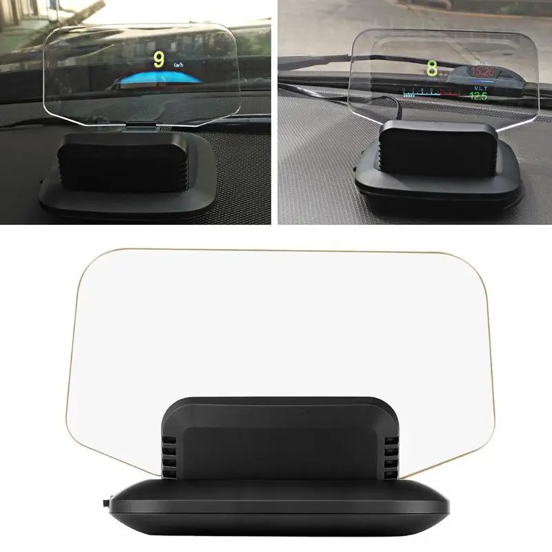Автомобильный HUD OBD2+ gps дисплей HD светодиодный проектор на лобовое стекло Предупреждение о превышении скорости проектор автоматическая электронная сигнализация напряжения