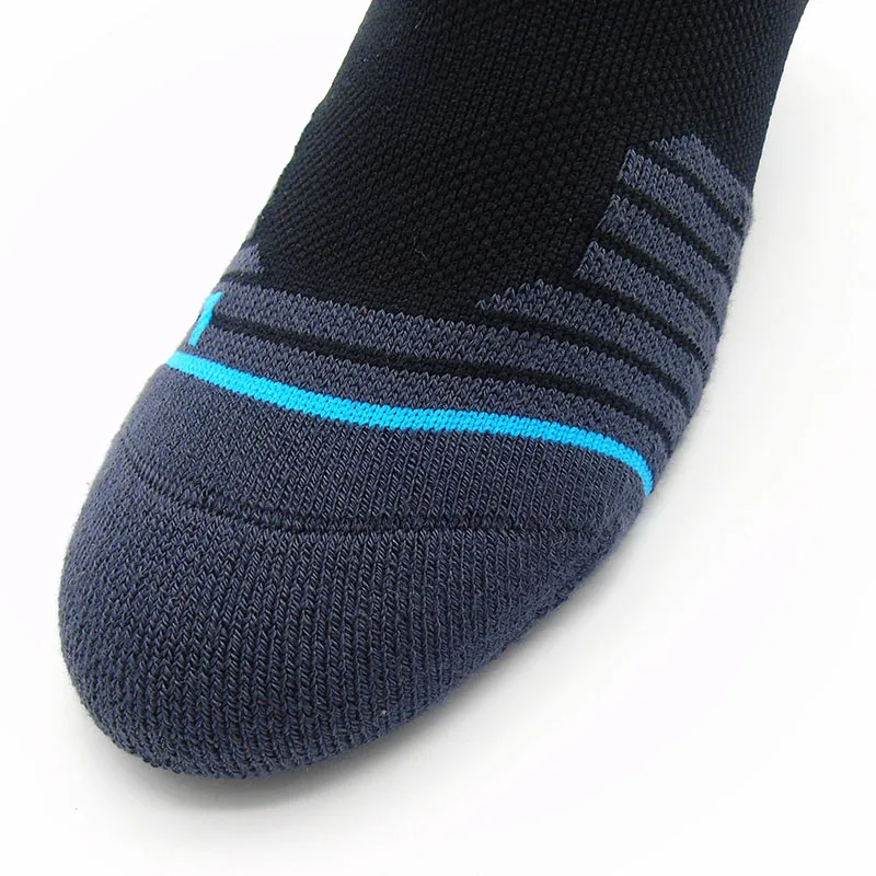 Мужские носки в полоску, Спортивные Компрессионные носки для мужчин, бесшовные, закрывающие Носок, спортивные носки для велоспорта, бега