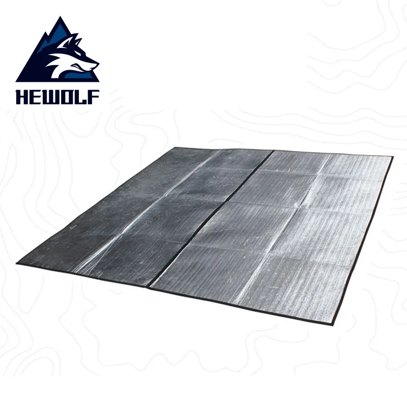 Hewolf 290x290cm Portable Aluminum Film Camping Mat PE Soft Travel Self-Driving Picnic Barbecue Mat Outdoor Hiking Camp Mattress - Цвет: 290x290cm Silver