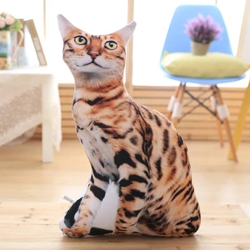 1 шт. креативная 3D имитация плюшевой игрушки двусторонняя печать Кот Мягкие животные Дети подарки на день рождения - Цвет: 02