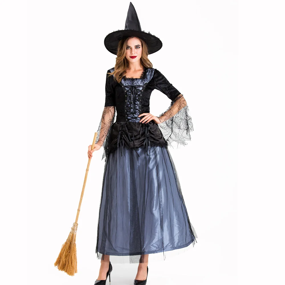 

Halloween Day Of The Dead Scary Witch Dress Adult Medieval Masquerade Vampire Disfraz Cosplay Costume