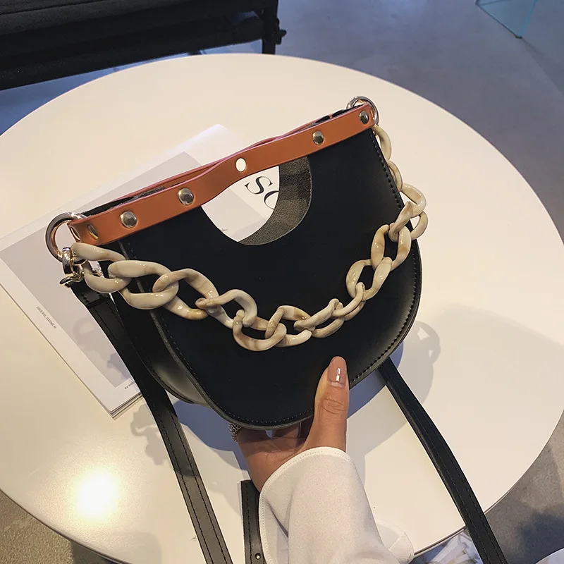 

INS Summer Bag Women's 2019 New Style Korean-style Versatile Chain Hand Different Size Bags Shoulder Bucket Bag