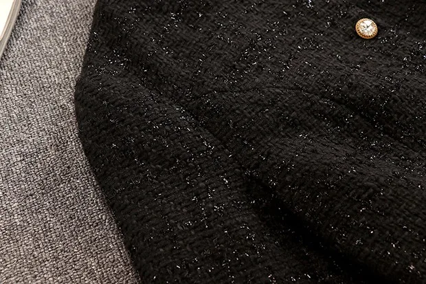 Осенний офисный элегантный подиум твидовый комплект из 2 предметов платье Дизайнерская Женская куртка с длинными рукавами пальто+ Мини Танк кисточкой костюм комбинация