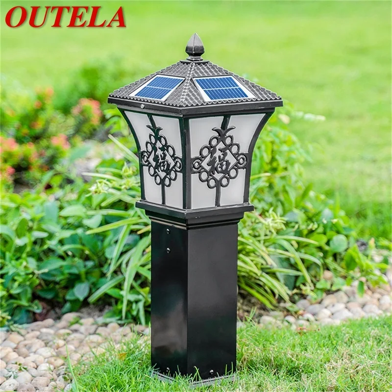 

OUTELA Outdoor Solar Lawn Lights Retro Garden Lamp LED Waterproof IP65 Home Decorative for Villa Duplex