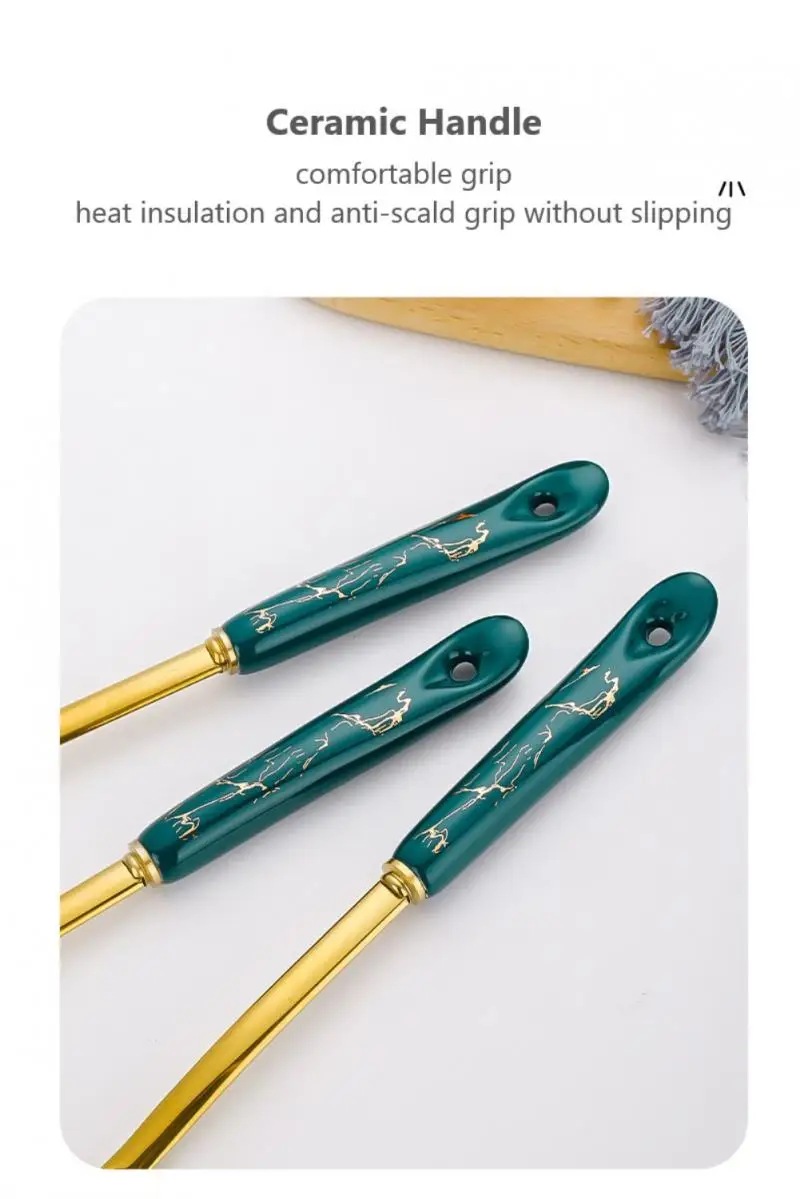 Nordic Design Golden Base Cooking Utensils Set With Golden Stylish Stand 16 Nordic Design Golden Base Cooking Utensils Set With Golden Stylish Stand