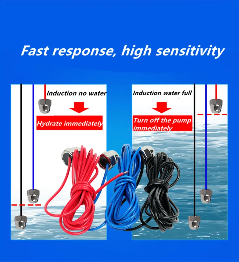 3Pcs/Set Stainless Steel Water Level Probe float 2Meters For WaterTower Pump probe