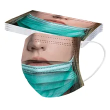 10/20PCS Adult Funny Printing Disposable Face Mask 3ply Ear Loop Breathable Facial Protective Masks Mascarilla Breathable Mask