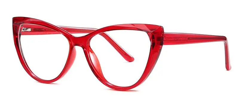 Женские стильные дизайнерские очки кошачий глаз TR90 с пружинным шарниром, прозрачные оптические очки для близорукости, оправа-1,25 - Цвет оправы: Red