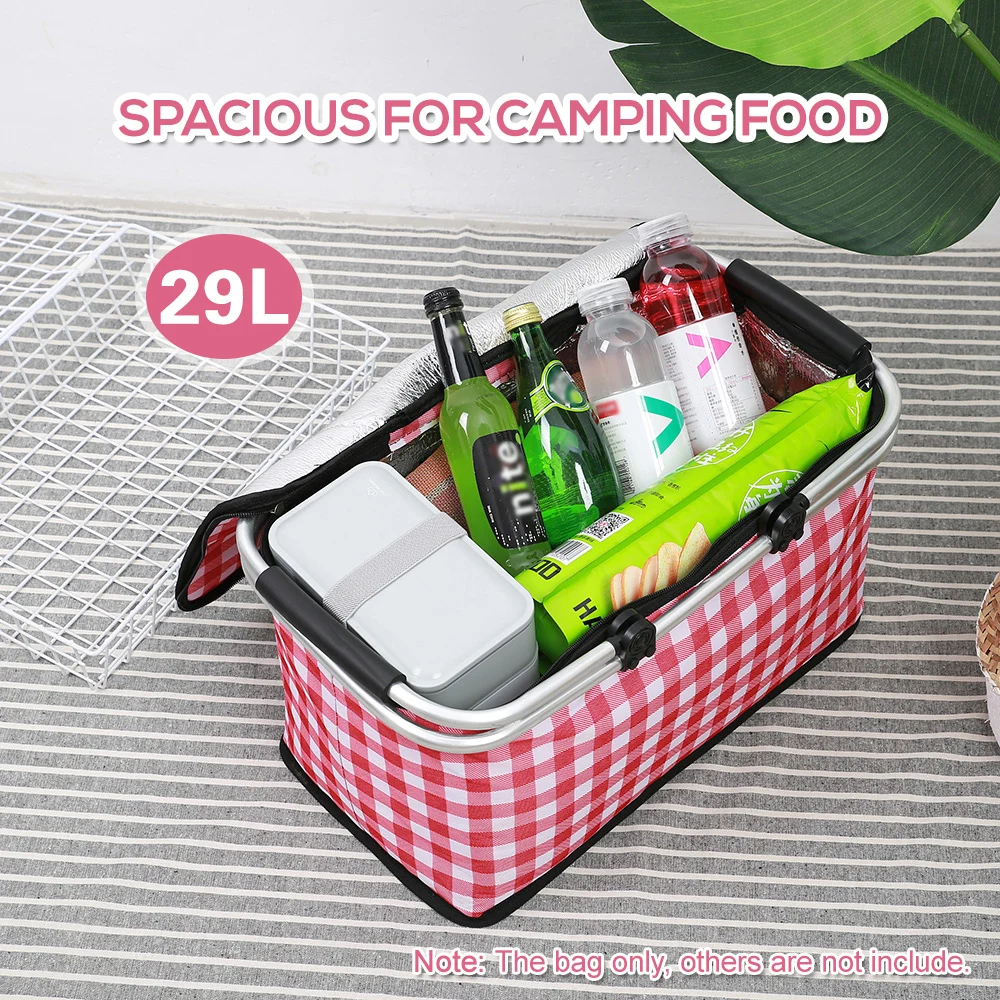 Lixada 29L Складная изолированная сумка для пикника на открытом воздухе, сумка-холодильник для ланча, Термосумка Bento для кемпинга, барбекю, сумка-холодильник для еды, свежесть