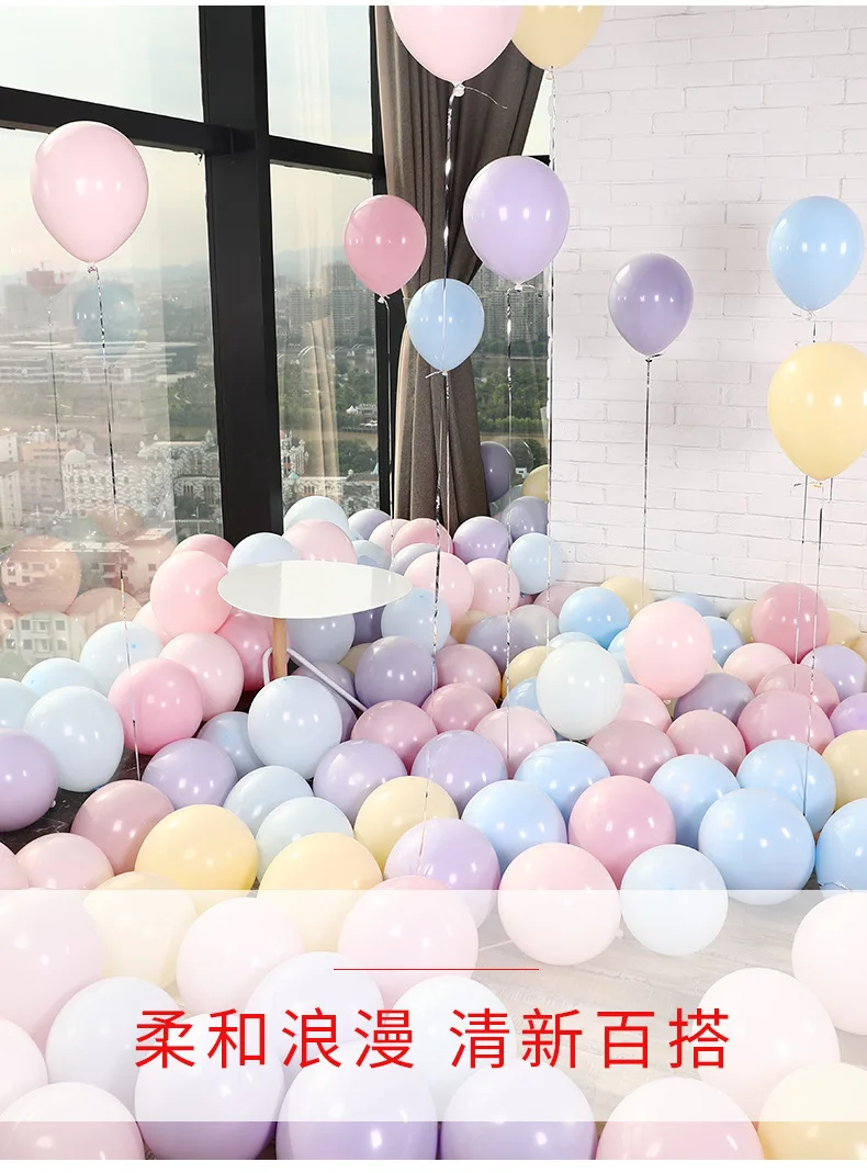 10-Inch 2.2 Grams Rubber Balloons Macaroon Color Candy Balloon Birthday Party Wedding Marriage House Decorative