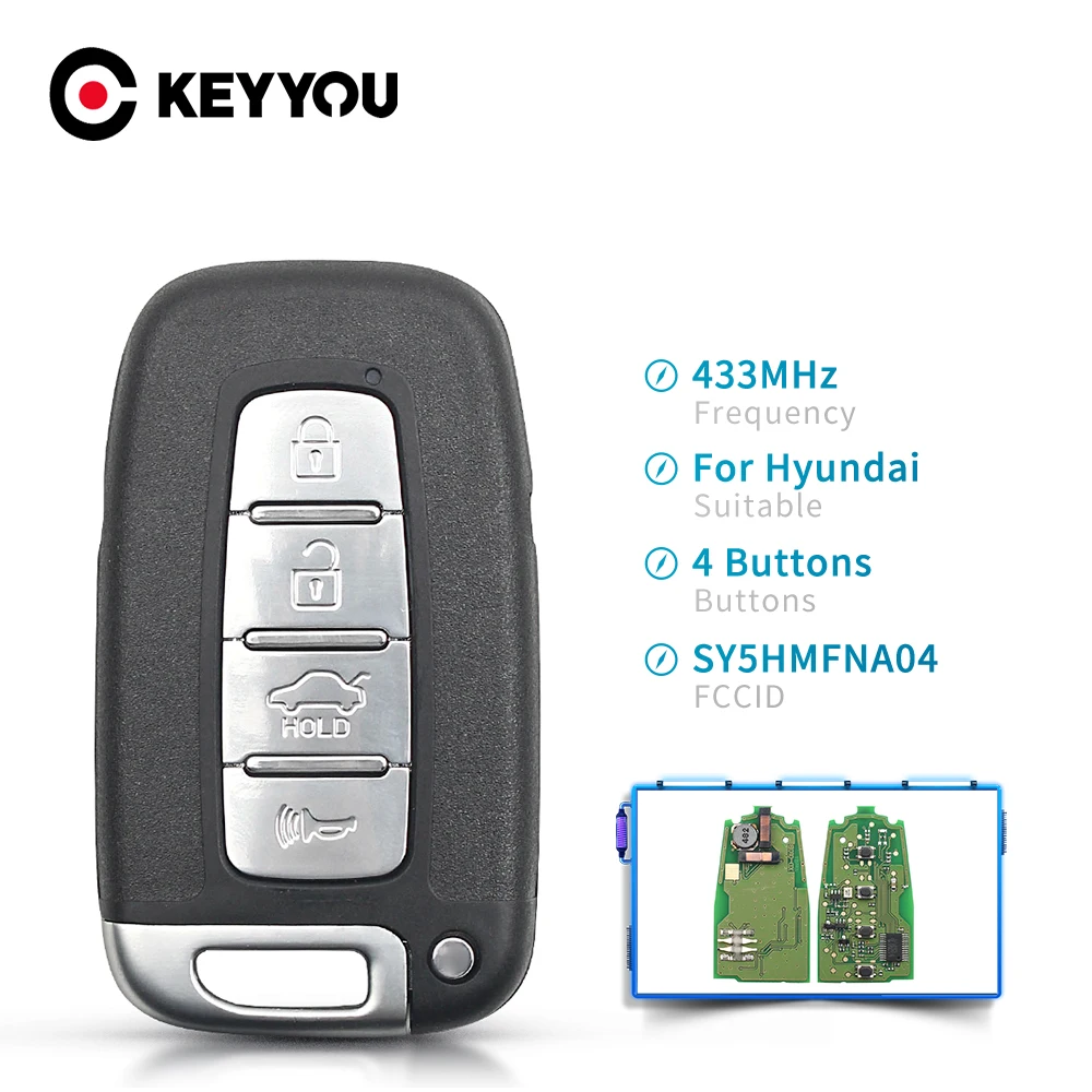 Интеллектуальный Автомобильный ключ дистанционного управления KEYYOU 433 МГц для