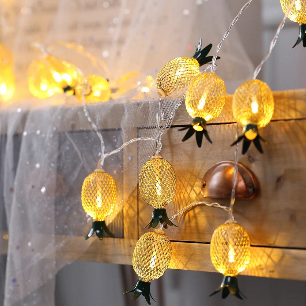 Ретро стиль Золотой ананас гирлянды 10LED USB питание огни для спальни Свадьба День Рождения Декор