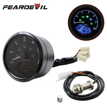 

Motorcycle Tachometer Speedometer Instrument Digital Indicator Odometer LED Light Oil Meter Multifunction Night Vision Dial