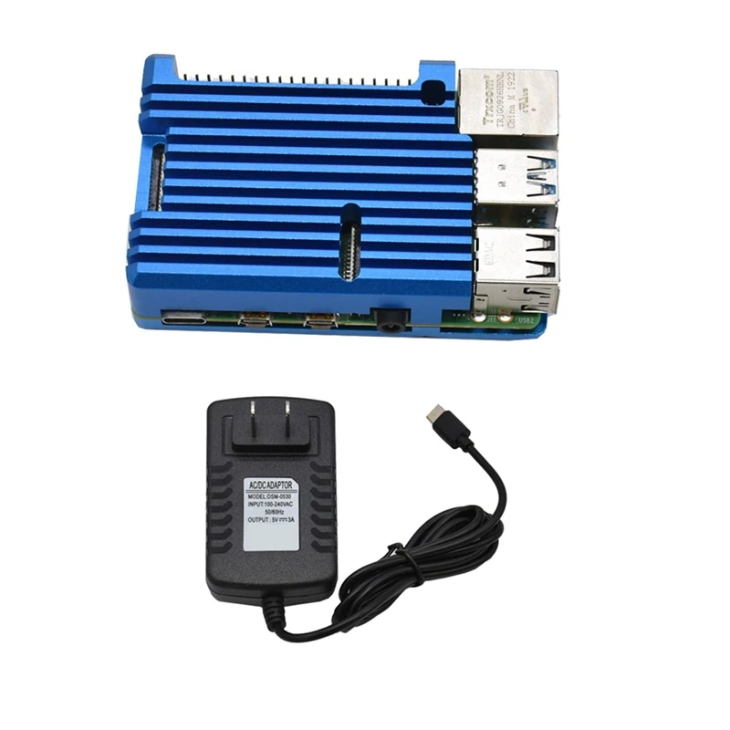 Для Raspberry Pi 4B 2G ram DIY Kit Поддержка 2,4/5,0 GHz wifi Bluetooth 5,0 с алюминиевым ЧПУ сплав защитный Синий чехол 5V 3A P