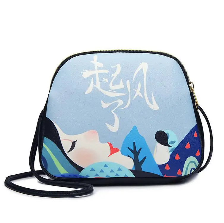 

Fresh Hong Kong Style Strap Free Satchel WOMEN'S Bag 2019 New Style Shoulder Wide Shoulder Cartoon Inclined Hipster-