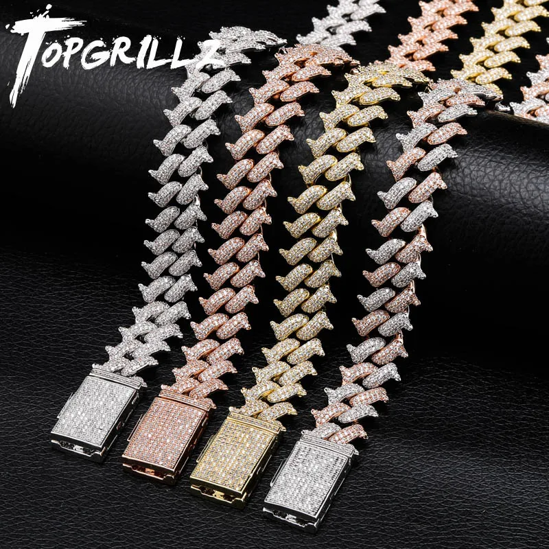 TOPGRILLZ 14 мм Майами большая коробка застежка кубинское звено ледяной кубический
