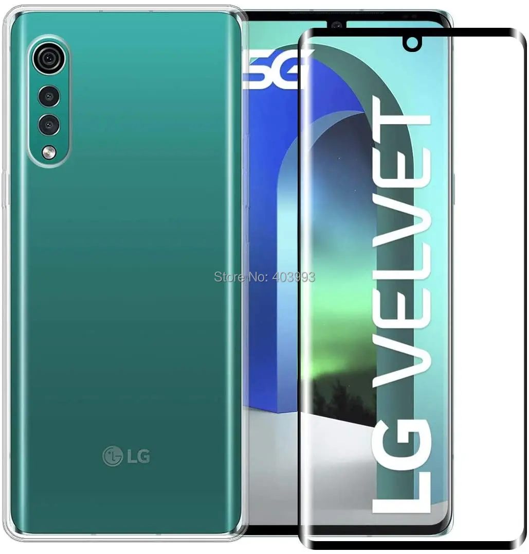Чехол для LG Velvet 5G чехол роскошный мягкий из ТПУ телефона с закаленным стеклом |