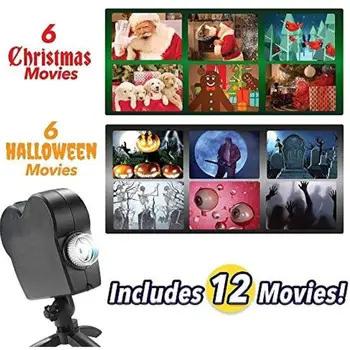 

Christmas Halloween Laser Projector 12 Movies Disco Light Mini Window Home Theater Projector Indoor Outdoor Wonderland Projector