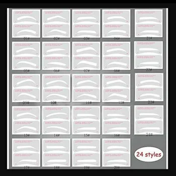 

New 12/24 Pairs Eyebrow Stencil Stickers Eyebrow Drawing Card Template DIY Makeup Tools SCI88