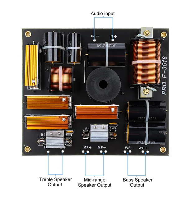 2PCS Divisore Di Frequenza Crossover 3 Vie 300W - Filtro Audio HiFi Per Altoparlanti Da 3-5 Pollici - Foto 4