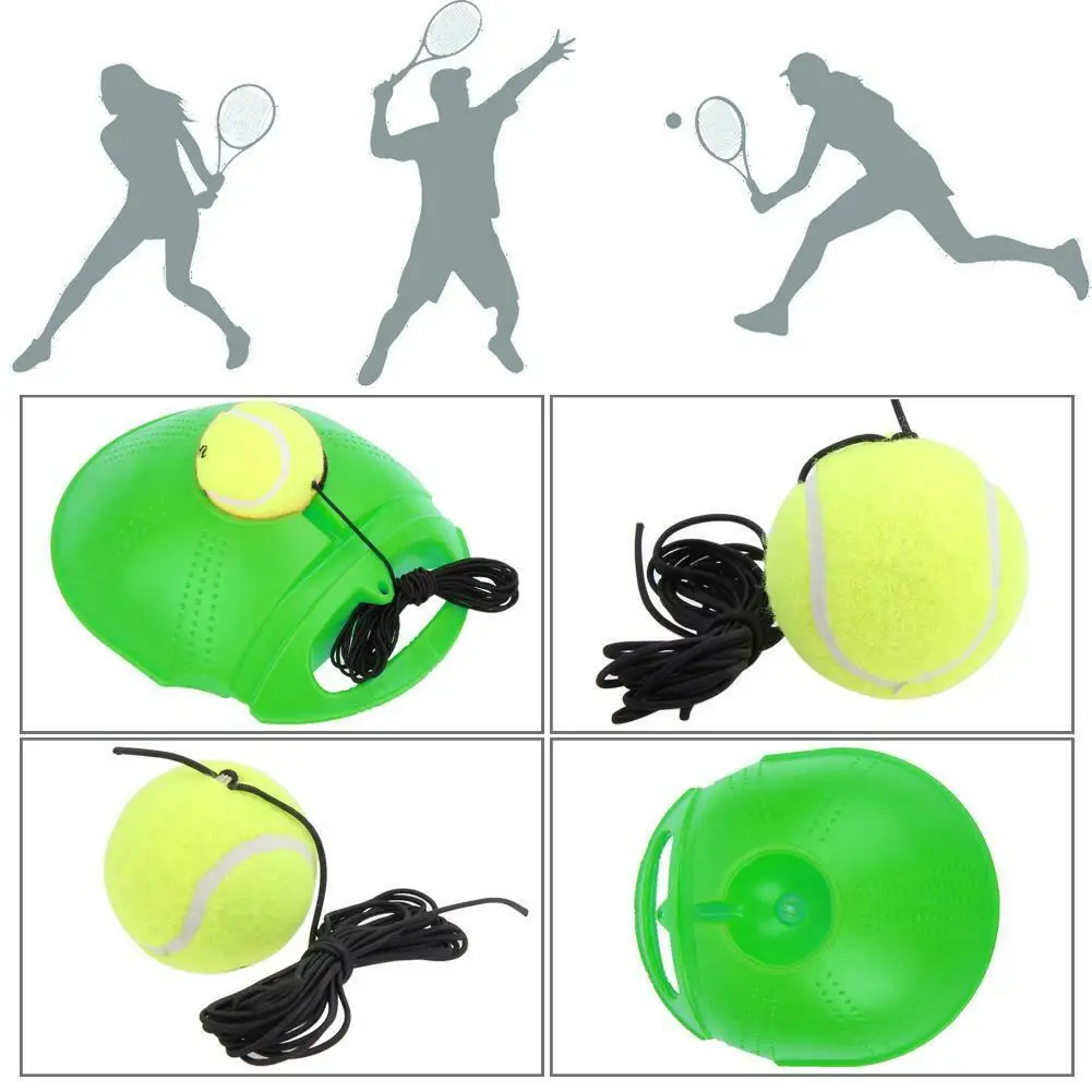 

3 Balls+Singles Tennis Trainer Rebound Balls Back Base Tool Random Colours