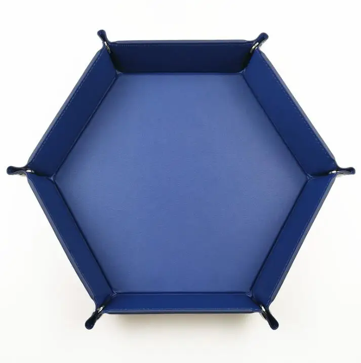 Deep-Blue Шестигранные складные игральные кости портативные складные игральные кости скручивающийся поднос держатель коробка игральные кости для хранения игр офисные домашние настольные ключи органайзер для карандашей - Цвет: Deep-Blue