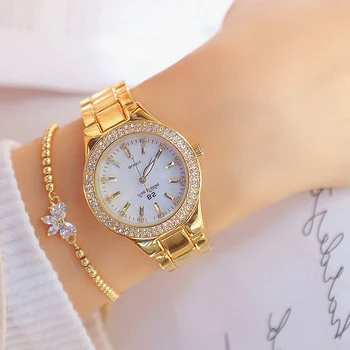 Ladies Wrist Watches Dress Gold Watch Women Crystal Diamond Watches Stainless Steel Silver Clock Women Montre Femme 2022 6