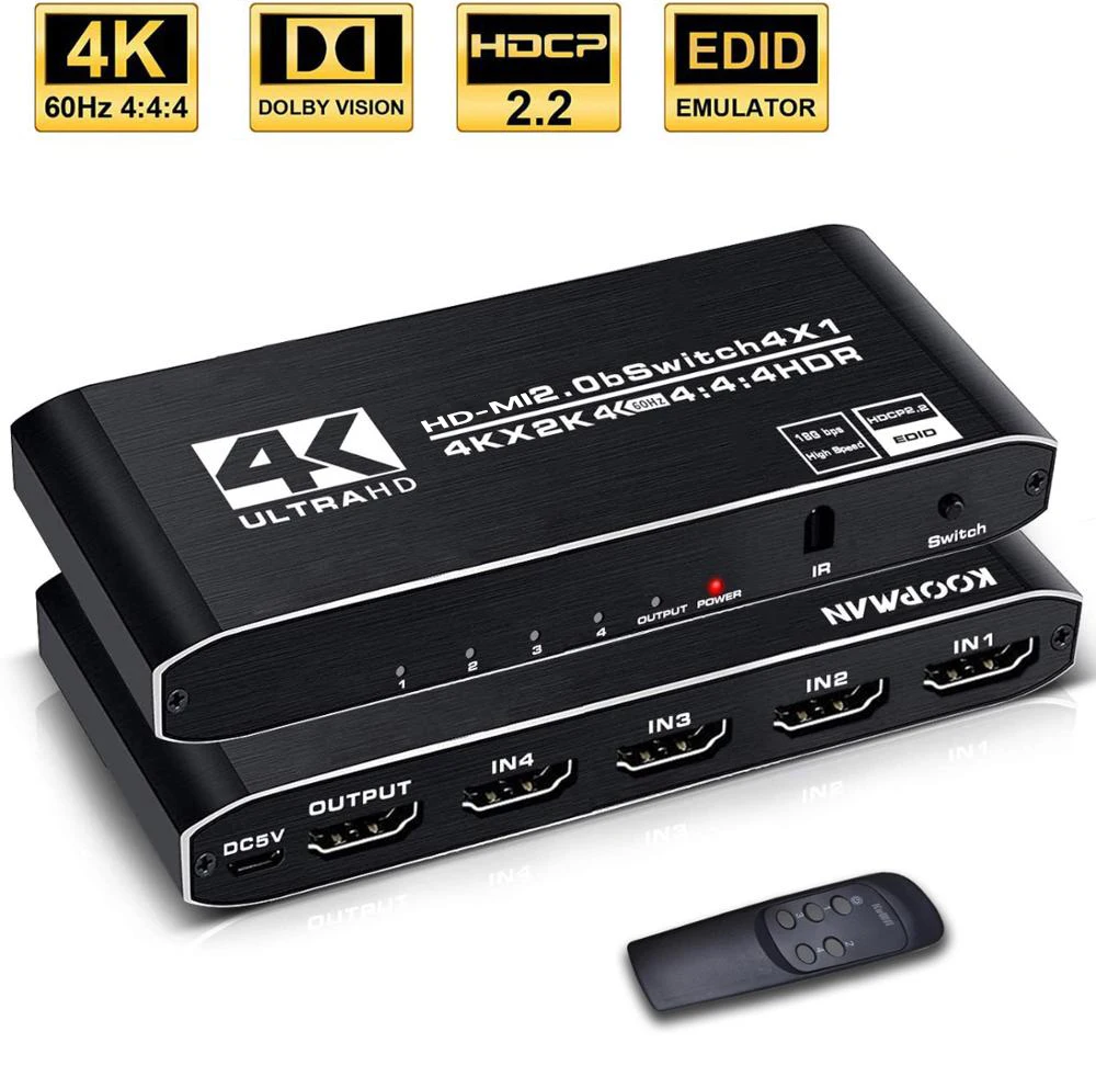 2.0 switcher seletor com controle remoto ir,