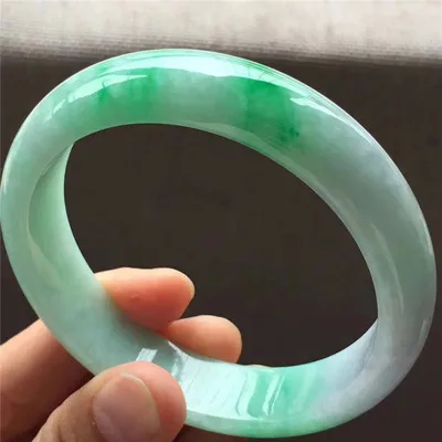 

Zheru Jewelry Natural Light Green Burmese Jade 54-64mm Bracelet Elegant Princess Jewelry Best Gift for Mother and Girlfriend