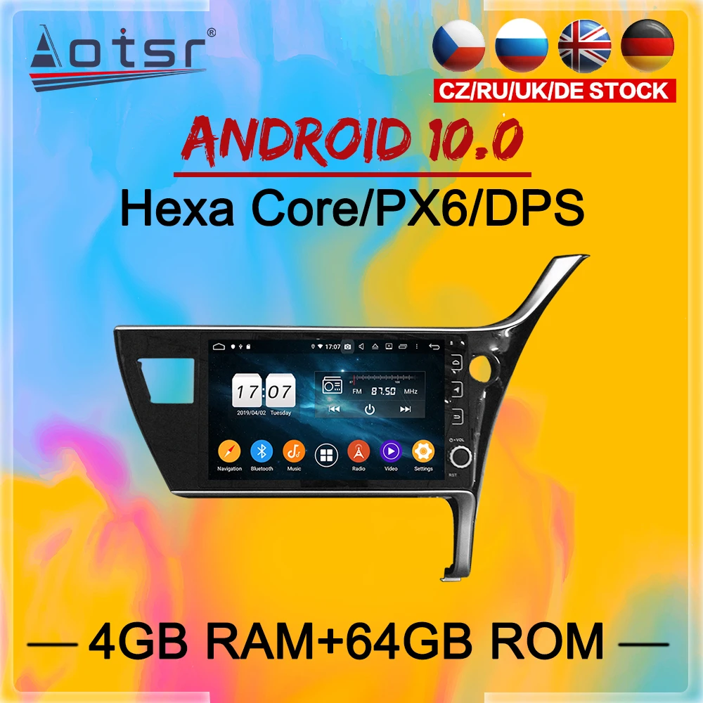 2 Din IPS Android 10 DSP Car Multimedia Player For Toyota Corolla 2016 2017 2018 Navigation Audio Radio WIFI BT Stereo head unit