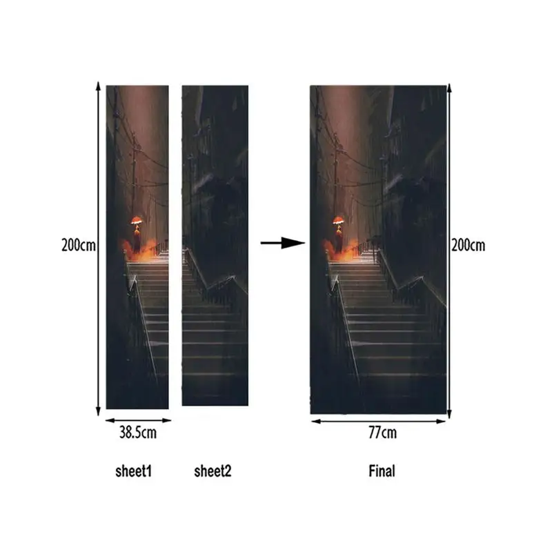 1 шт. дверь стикер 3D ПВХ ремонт съемный водонепроницаемый лестницы дверь стикер Декор дверь наклейка для отель, магазин дома